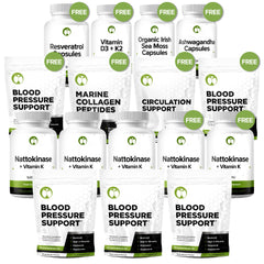 Blood Pressure Support Powder & Nattokinase Capsules - Buy 3 Get 2 Free (Plus Free Gifts)