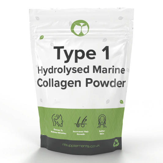 Type 1 Hydrolysed Marine Collagen Powder - Proven To Reduce Wrinkles, Increase Skin Softness, and Boost Skin Elasticity